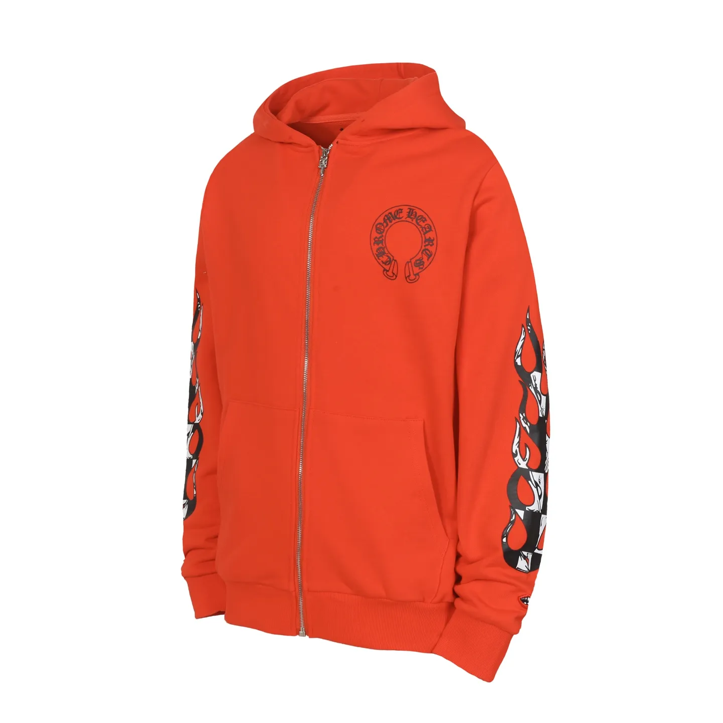P260 Cross-border model, please do not place an order if you are pursuing quality - Chrome Hearts/Chrome Heart Graffiti✍️ Printed zipper sweatshirt cardigan jacket - High weight, high density and high quality. The wool is soft, delicate and skin-friendly. Soft and silky to the touch. Excellent warmth and skin-friendly properties - Custom-woven and custom-dyed, no color difference, no matter the fabric or workmanship details, beat the ordinary version on the market - Hardware zipper accessories are all customized, full of details - Color: orange red - Size: S M LXL